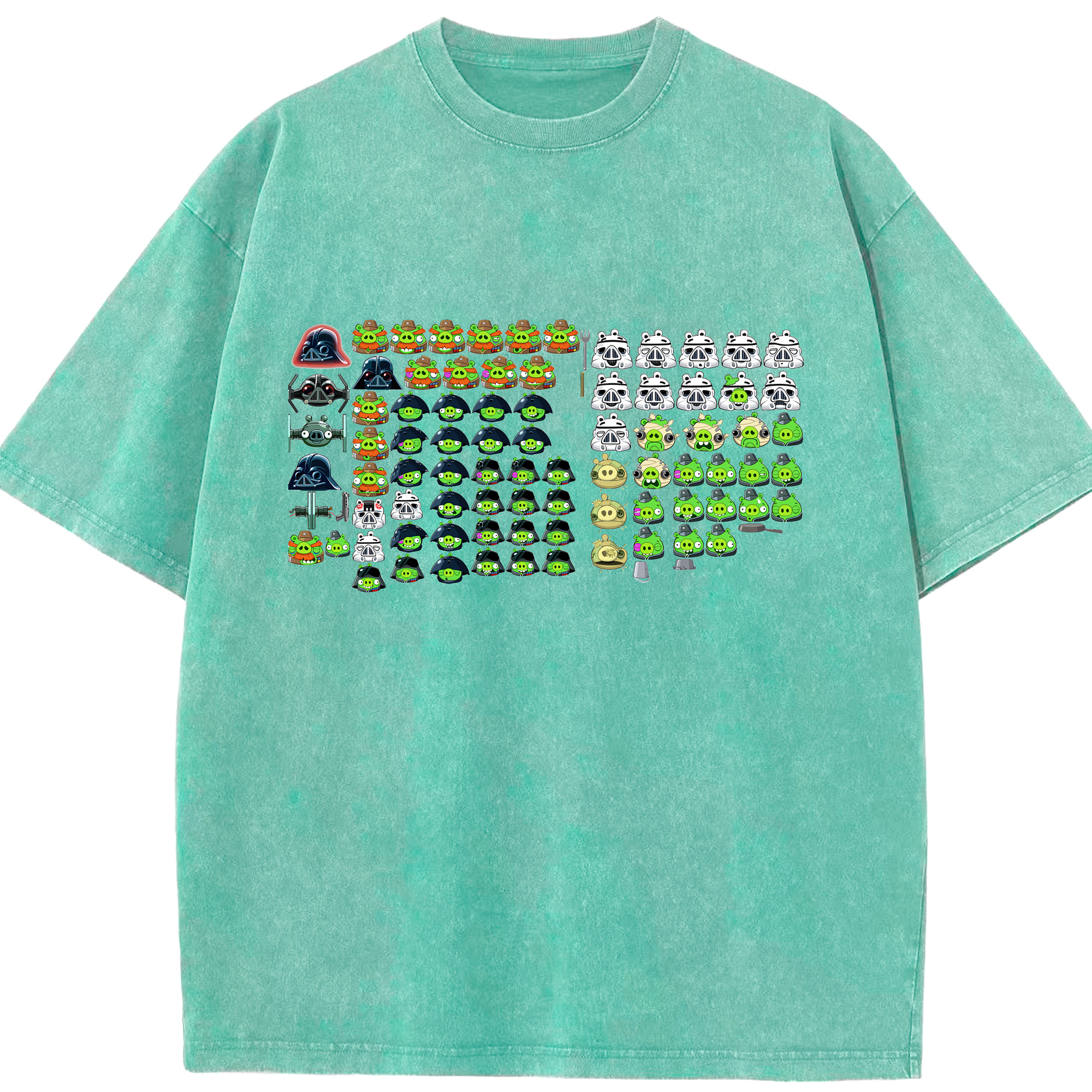 （画像用） Angry Birds アングリーバード 綿100% ヴィンテージ風 半袖Tシャツ（フロントプリント）
